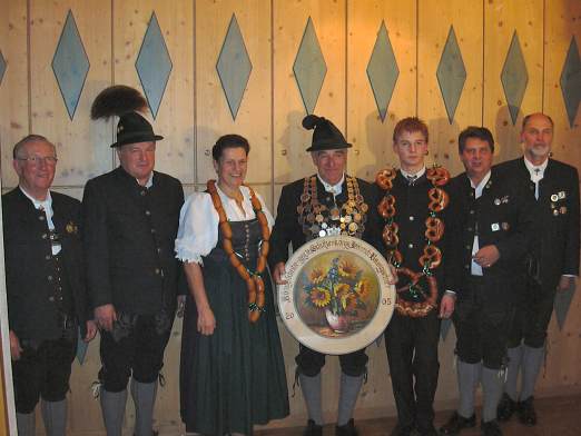 Sch�tzenk�nig 2005 Lex Hubert, Wurstk�nigin Koch Helga, Brezenk�nig F�lsl Mathias